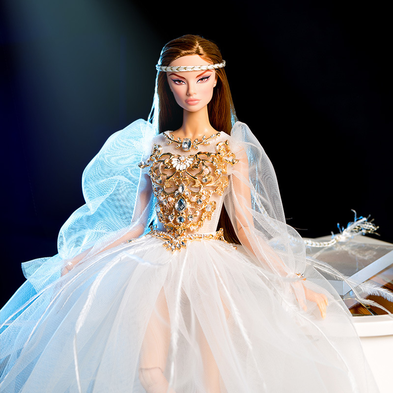 Luxury Lifestyle Dress - 1/6 32 ซม.FR ซุปเปอร์โมเดลเสื้อผ้าตุ๊กตาหรูหราร้านเสื้อผ้าแฟชั่นชุดกระโปรงสีขาวสีชมพูชุดอุปกรณ์เสริมชุดของขวัญชุดเจ้าหญิง
