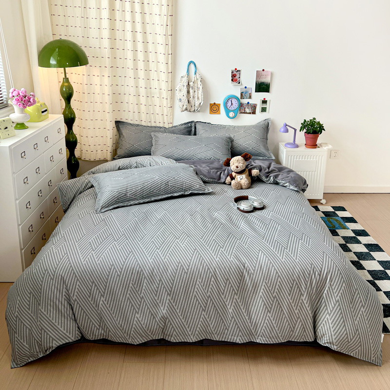 ชุดเครื่องนอนลายเรขาคณิตสีเทา  - Linen Duvet Cover บทวิจารณ์และราคา