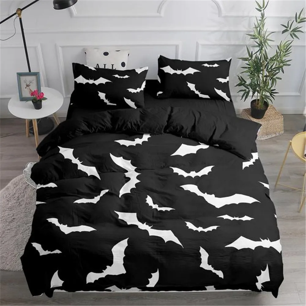 ฮาโลวีนบินแวมไพร์ชุดเครื่องนอน - Linen Duvet Cover บทวิจารณ์และราคา
