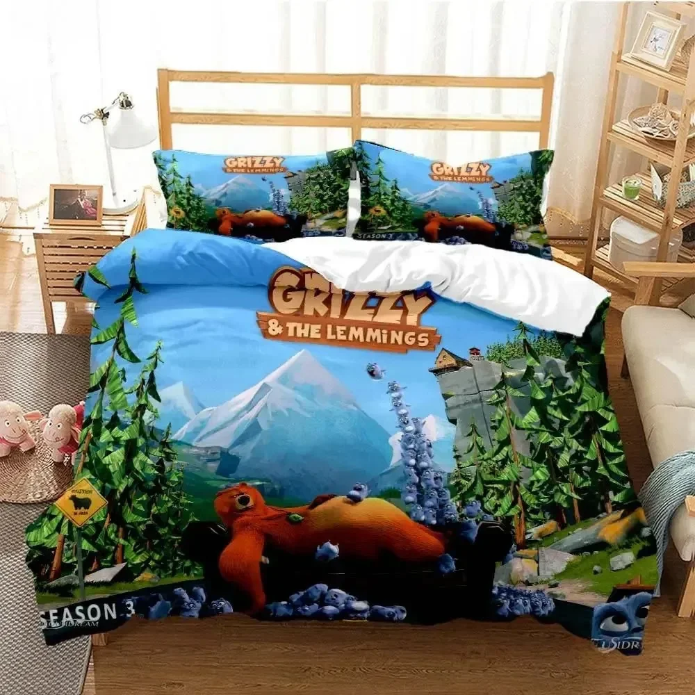 Grizzly และ Lemmings การ์ตูนอะ - Linen Duvet Cover บทวิจารณ์และราคา