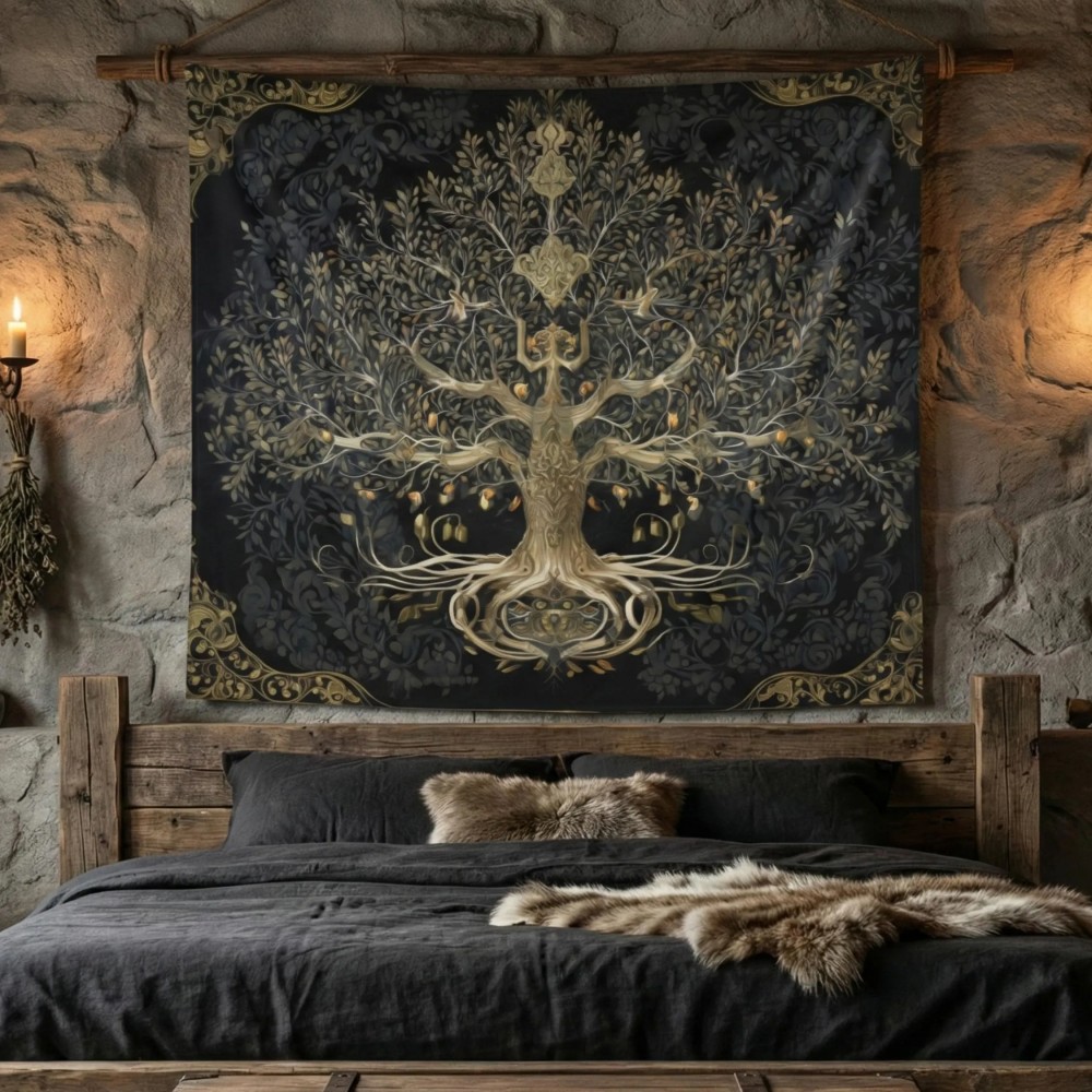 VIKAMA ผ้าแขวนผนังลายต้นไม้แห่ - Luxury Lifestyle Background บทวิจารณ์และราคา