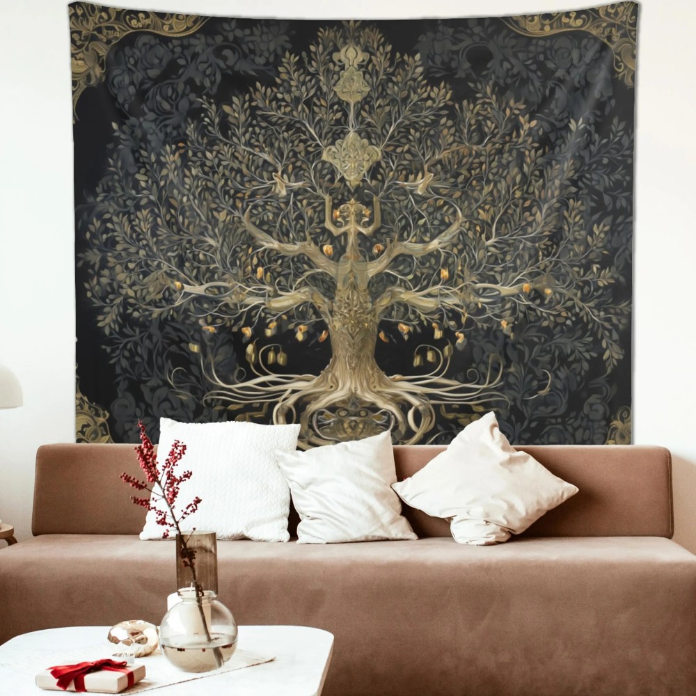 VIKAMA ผ้าแขวนผนังลายต้นไม้แห่ - Luxury Lifestyle Background บทวิจารณ์และราคา