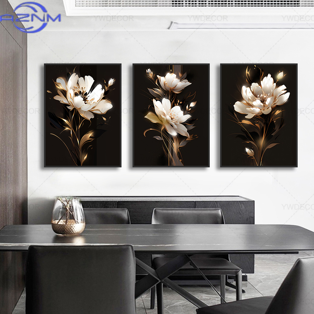 AZNM หรูหราสีดำทองใบไม้โปสเตอร - Luxury Lifestyle Japan บทวิจารณ์และราคา