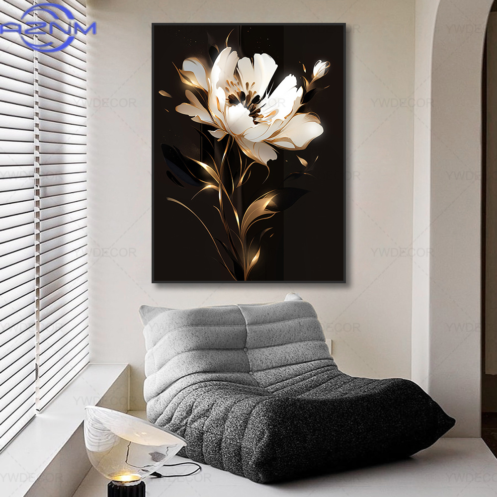 AZNM หรูหราสีดำทองใบไม้โปสเตอร - Luxury Lifestyle Japan บทวิจารณ์และราคา